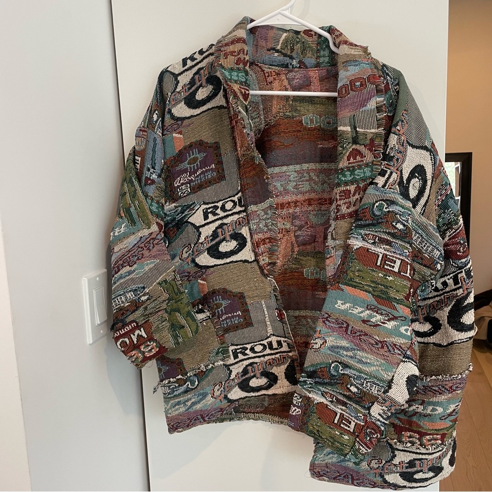 Route 66 patchwork Jacket vintage no size tag, i would say fits like a medium